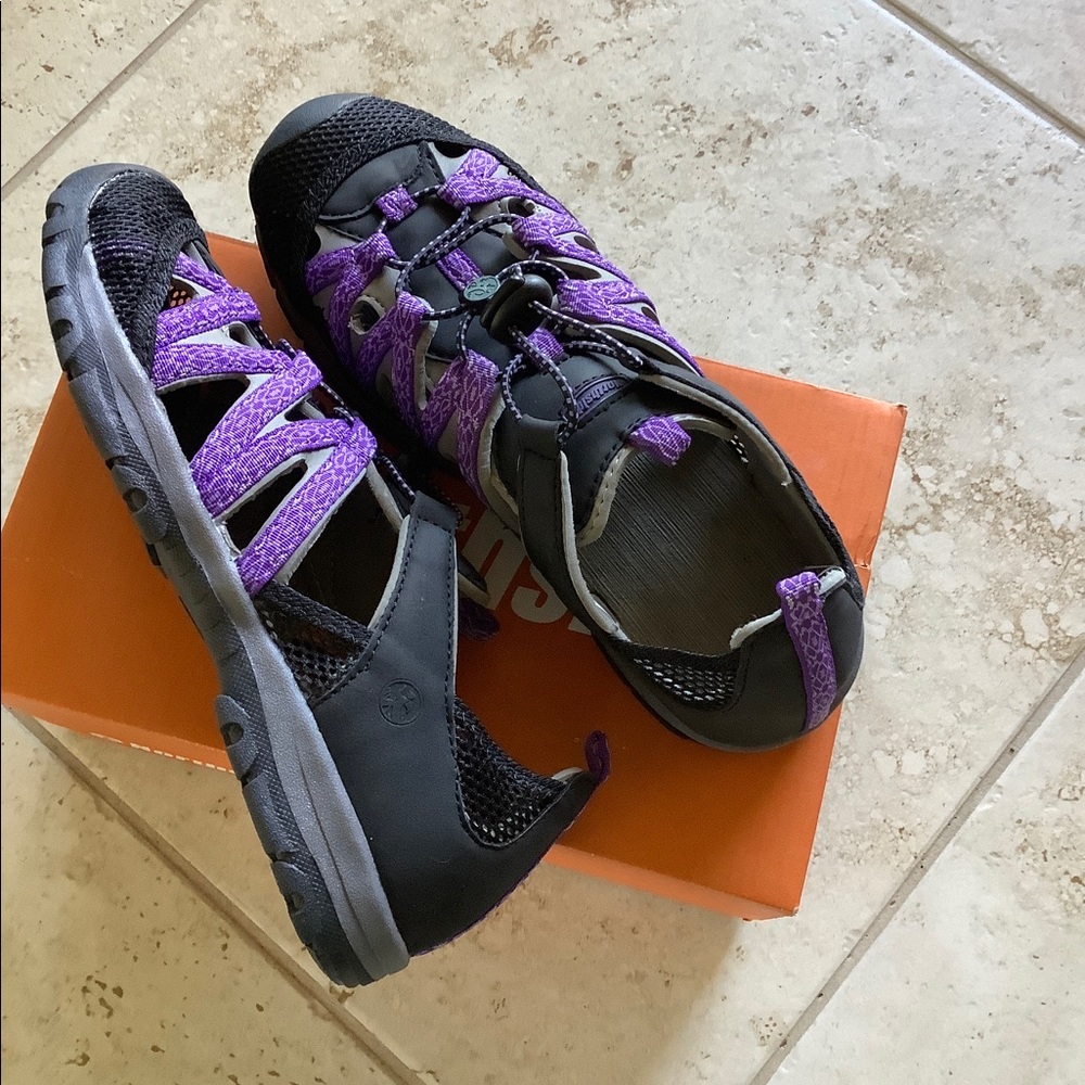 Northside Women's Santa Rosa Sport Sandals Black Purple Violet Size 9 New In Box